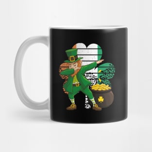 Dabbing Leprechaun St. Patricks Day Vintage Retro Clover Irish Flag Mug